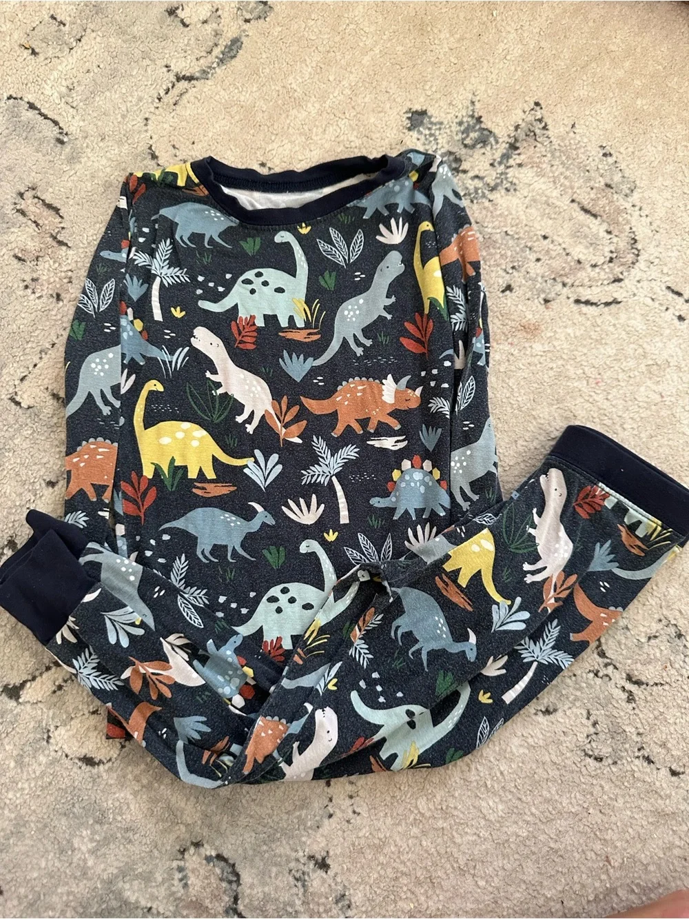 Children'sDinosaur Print Pajama Set - Multicolor